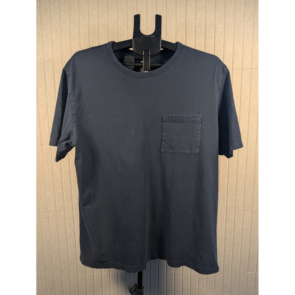 Bombas Pocket T-Shirt Mens Large Navy Blue Short Sleeve Cotton Excellent